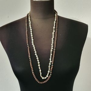 Lucky Brand 2 Strand Wooden Bead Necklace